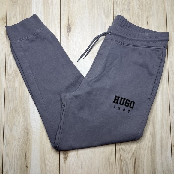 Hugo Boss Other - Hugo Boss Terry Knit Logo Sweatpants Joggers Mens XL Gray Tapered Cotton